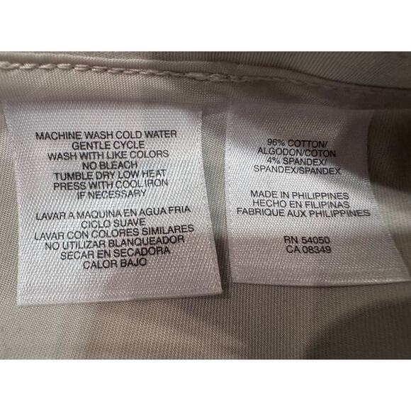 Jones New York Signature Petite Stretch Khaki Casual Pants Flat Front 10 Petite - Picture 6 of 9